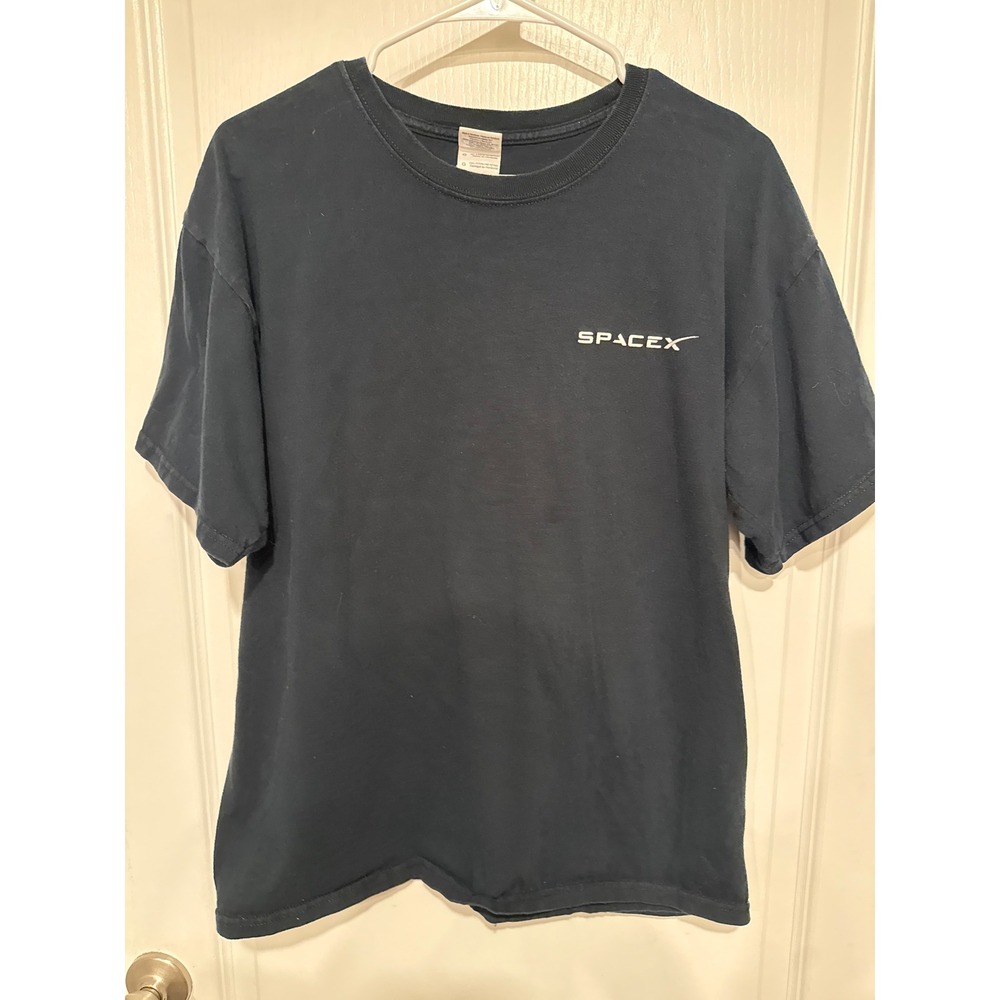 SpaceX Dragon Crew Capsule T-Shirt Mens Large Navy Blue Short Sleeve Graphic Tee